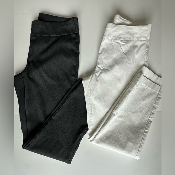 ALFANI Gray / White Rayon Pant Suits, Women's Size 14W Comfort Fit Elastic Waist - Picture 1 of 14